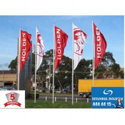 İstanbul Lamba Sanayi 9m.  Paslanmaz Flama Bayrak Direği