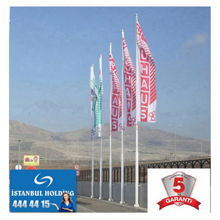İstanbul Lamba Sanayi 5m.  Paslanmaz Flama Bayrak Direği