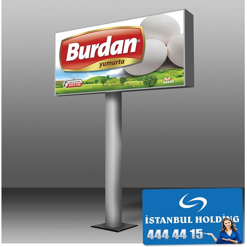 İstanbul Lamba Sanayi 9metre  Çift Yüzlü Tabelalı Totem Direği