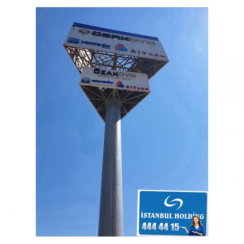 İstanbul Lamba Sanayi 9metre  Üçgen Tabelalı Totem Direği