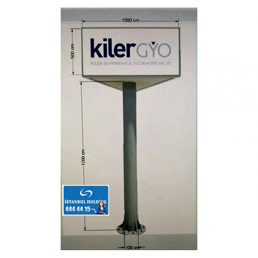 İstanbul Lamba Sanayi 9metre  Üçgen Tabelalı Totem Direği