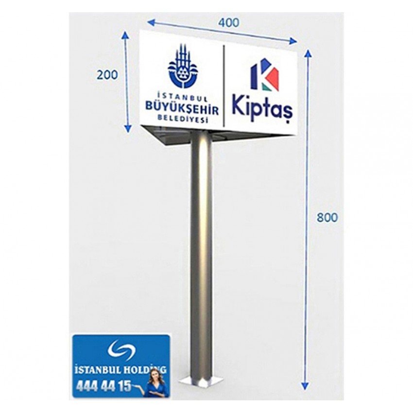 İstanbul Lamba Sanayi 7metre  Üçgen Tabelalı Totem Direği